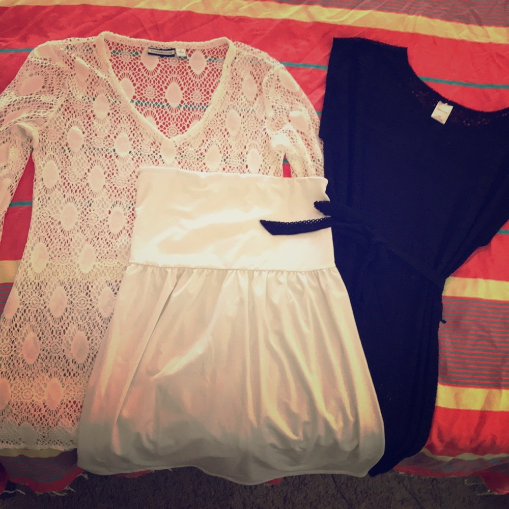 Three bathing suit cover ups